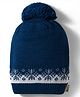 Model Knitted Designed Winter Cap Navy Blue - Diameter 7 cm