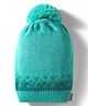 Model Knitted Designed Winter Cap Sea Green - Diameter 7 cm