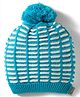 Model Knitted Striped Winter Cap Light Blue - Diameter 7 cm