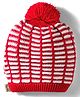 Model Knitted Striped Winter Cap Red - Diameter 7 cm