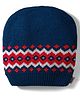 Model Knitted Designed Winter Cap Navy Blue - Diameter 7 cm