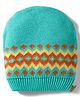 Model Knitted Designed Winter Cap Sea Green - Diameter 7 cm
