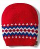 Model Knitted Designed Winter Cap Red - Diameter 7 cm