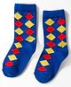 Model Knit Winterwear Socks With Square Design - White