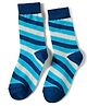 Model Knit Winterwear Socks With Stripe Design - Blue & Light Blue