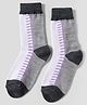 Model Knit Winterwear Socks With Colorblock Design - Grey & White