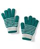 Model Knitted Striped Gloves - Mint Green