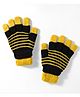 Model Knitted Striped Gloves - Yellow