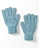 Model Knitted Solid Gloves - Light Blue