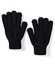 Model Knitted Solid Gloves - Black