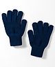 Model Knitted Solid Gloves - Navy Blue