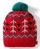 Model Knitted Tree Designed Winter Cap Red - Diameter 9 cm