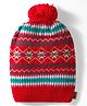 Model Knitted Designed Winter Cap Red - Diameter 9 cm