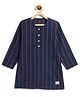 Tiber Taber 100% Cotton Woven Full Sleeves Geometric Printed Kurta - Blue