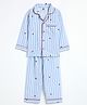 Cocoon Care Bamboo Cotton Woven Full Sleeves Striped & Hearts Printed Coordinating Unisex Night Suit Set - Multi Colour
