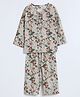 Cocoon Care Bamboo Cotton Woven Full Sleeves Jungle Theme Printed Coordinating Unisex Night Suit Set - Multi Colour