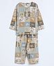 Cocoon Care Bamboo Cotton Woven Full Sleeves Village Farm Theme Printed Coordinating Unisex Night Suit Set - Multi Colour