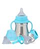 Adore STELLAR! 3 Stage Stainless Steel Feeding Bottle with Twin Handle 250ml Blue