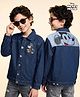 Pine Kids Disney Denim Woven Full Sleeves Jacket With Mickey Mouse Graphics - Navy Blue