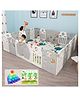 Metreno 16 Panel Playpen Play Yard for Babies Upto 5 Years Baby Playpens With Play Mat, Gate and Balls Kids Activity Playard, Blue