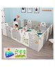 Metreno 18 Panel Playpen Play Yard for Baby With Play Mat, Gate and Balls  Kids Activity Playards for Kids, Grey