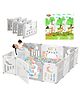 Metreno 18 Panel Playpen Play Yard for Babies Upto 5 Years Baby Playpens With Play Mat, Gate and Balls Kids Activity Playards, Grey