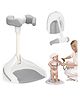 Metreno Foldable Baby Bath Stand 7 Levels Height Adjustment for Toddlers Safety Handle & Non-Slip Base Portable Shower Stand Support for Babies, White