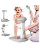 Metreno Foldable Baby Bath Stand for Toddlers Safety Handle & Non-Slip Base Portable Shower Stand Support for Babies, White