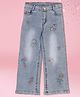 Cutecumber Denim Floral Embroidered Jeans  - Blue