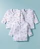 Zero Interlock Knit Full Sleeves  Front Open Jhablas With UFO Boat & Animal Print Pack of 3 - White