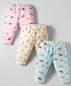 Zero Interlock Knit Full Length Lounge Pant with Animal & Vehicle Print Pack of 3 - Pink Aqua Blue & Off White