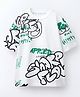 Googo Gaaga Cotton Knit Half Sleeves Graffiti Style Typography Printed Tee - White
