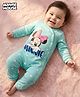 Babyhug Disney Interlock Knit Full Sleeves Romper with Minnie Mouse Graphics - Light Blue
