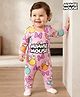 Babyhug Disney Interlock Knit Full Sleeves Romper with Minnie Mouse Graphics - Pink