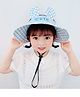Bembika Cotton Bunny Ears Applique Detailed & Checked Hat - Light Blue - Circumference - 48 Cm