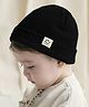Bembika Smiley Designed Winter Cap - Black - Diameter - 16 Cm