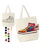 Asian Hobby Crafts Tote Bag Painting Kit for Kids & Adults  Reusable Cotton Shopping Bag with Colors & Brush | DIY Craft Kit for Gifting, Return Gifts, School Projects, Grocery or Daily Use