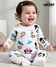 Babyhug Disney Interlock Knit Full Sleeves Romper with Minnie Mouse Print - White