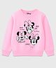 KUCHIPOO Knit Mickey & Friends Featuring Minnie Mouse Printed Light Winter Sweatshirt - Light Pink