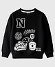 KUCHIPOO Knit Big Smile Text Printed Light Winter Sweatshirt - Black
