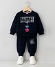 KUCHIPOO Knit Marvel Featuring Full Sleeves Spiderman Printed Light Winter  Sweatshirt & Joggers Set - Dark Blue