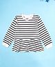 Kiddopanti Cotton Knit Full Sleeves Striped Top - White
