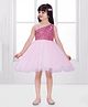 Ministitch Woven One Shoulder  Sequin Embellished Dress - Pink