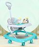 BISHMEVA Presents Baby Walkers for 6-18 Months | 3 Level Height Adjustment Walker with Switchable Food & Musical Toy Tray/Advanced Baby Activity Walker for Kids - Blue