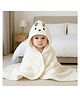 SYGA Baby Blanket Ultra Soft Open Eye Bear Hooded Design, Cozy Coral Fleece Blanket for Newborn Infant Toddler, Crib & Stroller - White