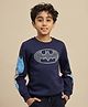 Kidsville Knit Dc Comics Featuring Full Sleeves Batman Printed Light Winter Sweatshirt - Blue