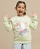Kidsville Knit Full Sleeves Unicorn Sequin Embellished  Light Winter Sweatshirt  - Green