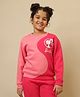 Kidsville Knit Mattel Featuring Full Sleeves Barbie Printed Light Winter Sweatshirt  - Pink
