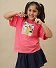 Kidsville Cotton Knit Half Sleeves Mattel Featuring Barbie Printed Tee - Red