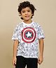 Kidsville Cotton Knit Half Sleeves Marvel Avengers Featuring Characters Printed Tee - White